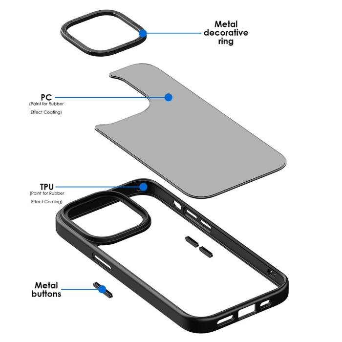 Bild 4, iPhone 12 / 12 Pro Skal Classic Hybrid Matt Svart