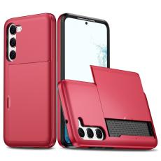 Samsung Galaxy S23 Plus Skal Med Kortfack Röd