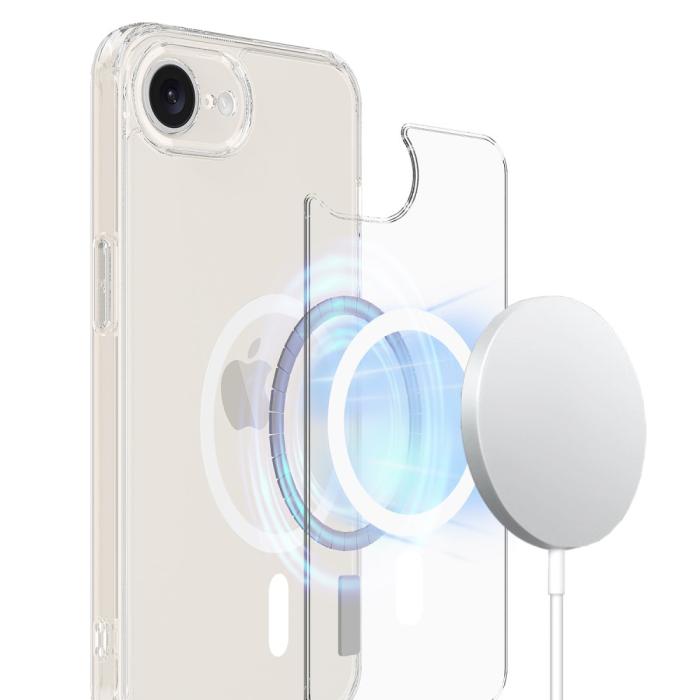 Bild 4, iPhone 17e / 16e Skal MagSafe TPU / Akryl Transparent