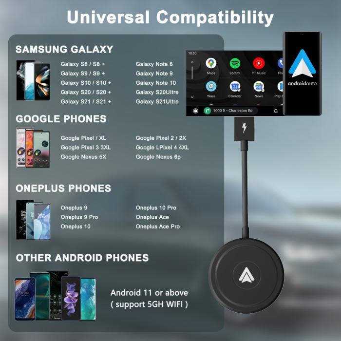 Bild 6, Trådlös Bluetooth Android Auto Adapter Svart