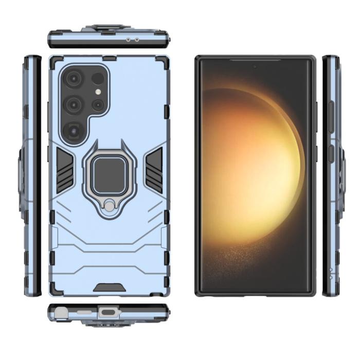 Bild 5, Samsung Galaxy S24 Ultra Skal Ring Hybrid Blå