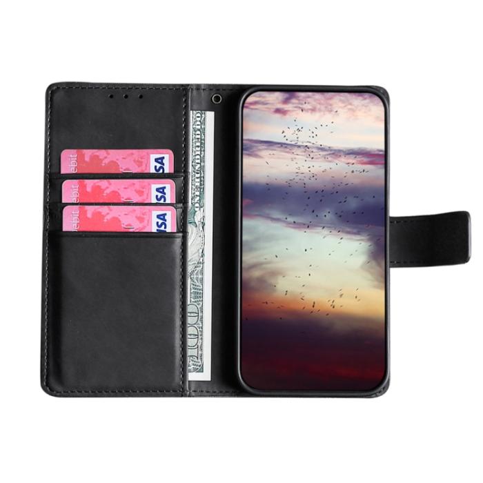 Bild 4, iPhone 14 Pro Fodral Skin Feel Krokodil Textur Svart