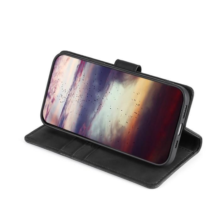 Bild 5, iPhone 14 Pro Fodral Skin Feel Krokodil Textur Svart