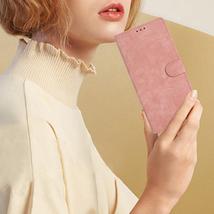 Bild 5, iPhone 15 Plus Fodral Skin Touch Läder Roséguld