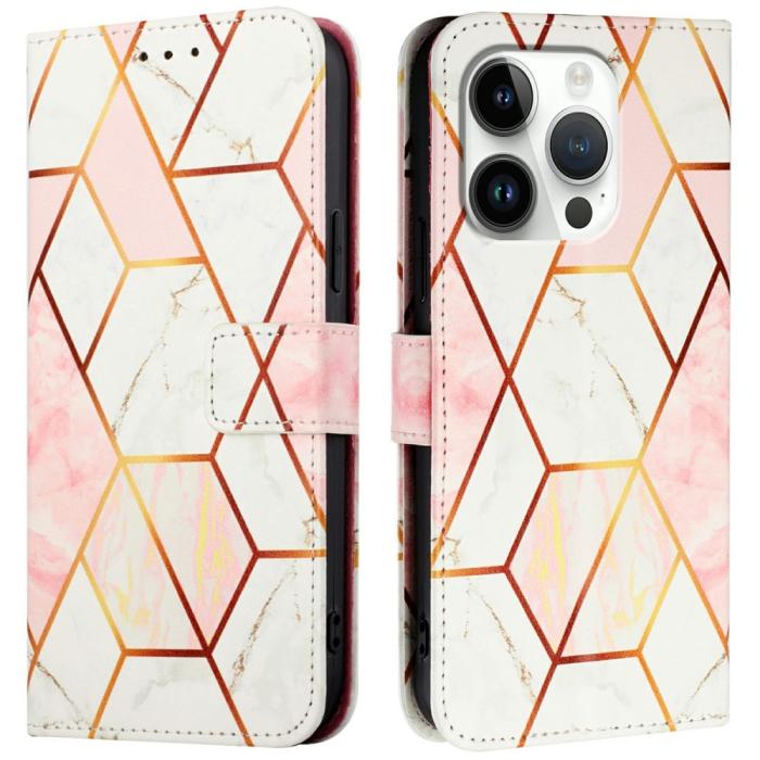 Bild 1, iPhone 16 Pro Max Fodral Marmor Vit/Rosa