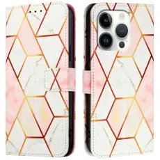 iPhone 16 Pro Max Fodral Marmor Vit/Rosa