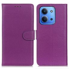 Xiaomi Redmi 15C Fodral Litchi L&auml;der Lila