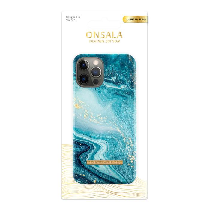 Bild 2, ONSALA iPhone 12 / 12 Pro Mobilskal Soft Blue Sea Marble