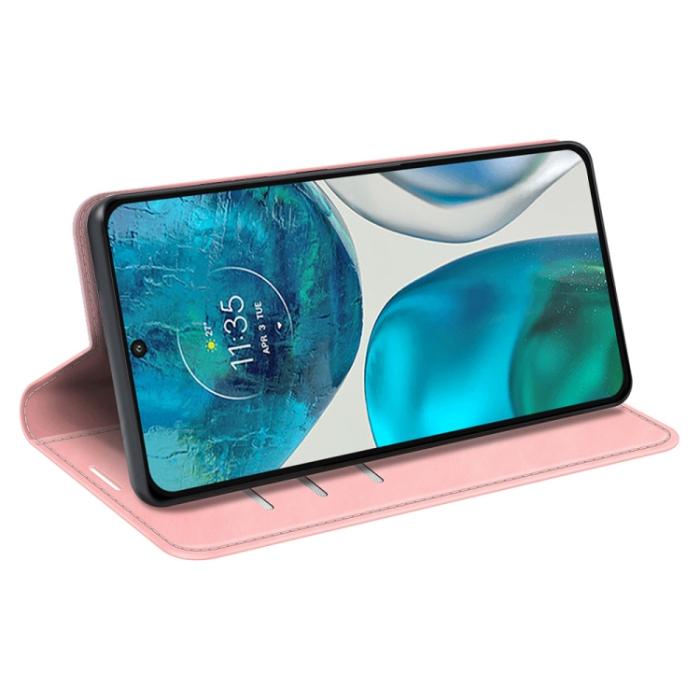 Bild 5, Motorola Moto G52/G82 Fodral Flip Retro Läder Rosa