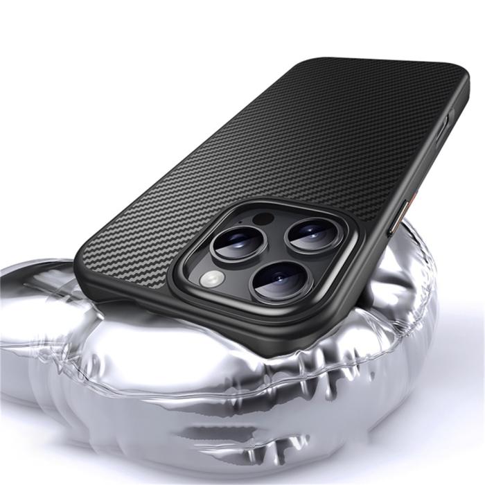 Bild 3, iPhone 16 Pro Max Skal MagSafe Kolfiber Textur Svart