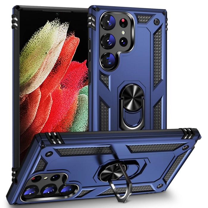 Bild 1, Samsung Galaxy S23 Ultra Skal Ring Armor Hybrid Blå