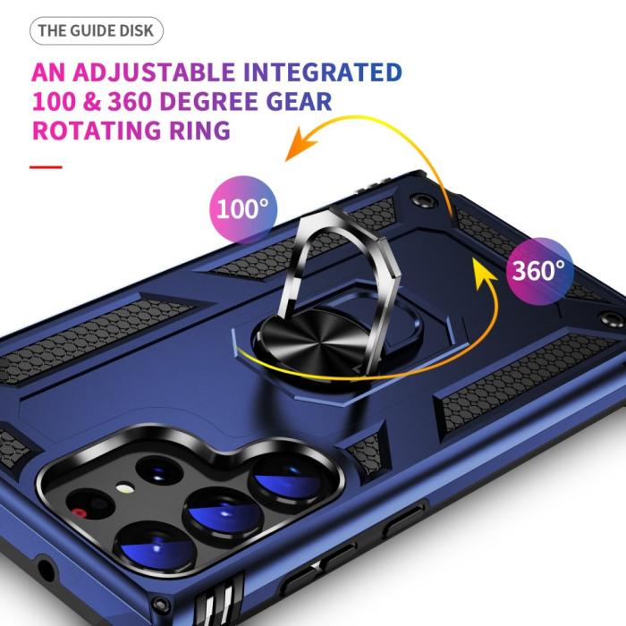 Bild 3, Samsung Galaxy S23 Ultra Skal Ring Armor Hybrid Blå