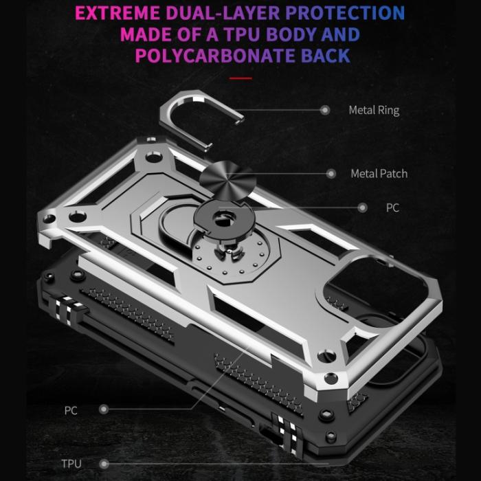 Bild 5, iPhone 14 Pro Max Skal Shockproof Hybrid Ring Silver