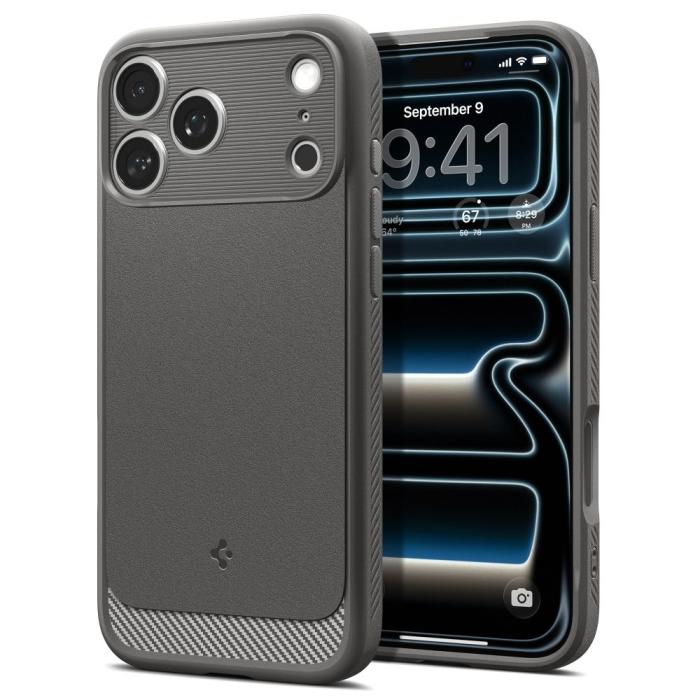 Bild 4, Spigen iPhone 18 Pro / 17 Pro Skal MagSafe Rugged Armor Grå