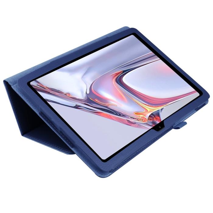 Bild 4, Samsung Galaxy Tab A7 10.4 Fodral Litchi läder Mörk Blå