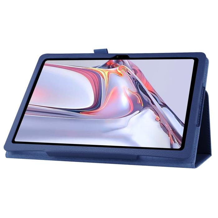 Bild 5, Samsung Galaxy Tab A7 10.4 Fodral Litchi läder Mörk Blå