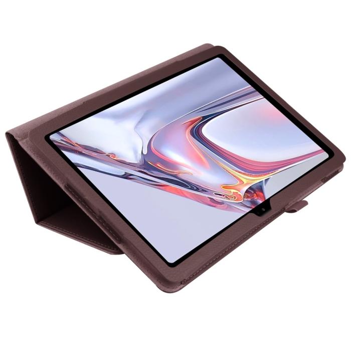 Bild 4, Samsung Galaxy Tab A7 10.4 Fodral Litchi läder Brun
