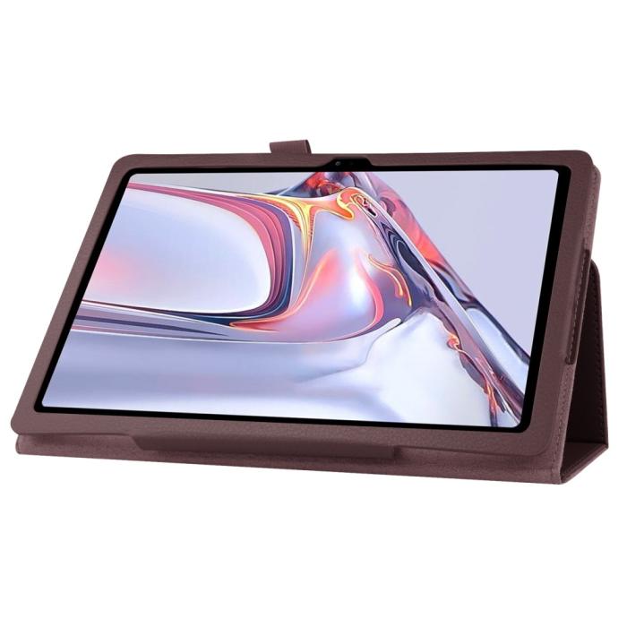 Bild 5, Samsung Galaxy Tab A7 10.4 Fodral Litchi läder Brun