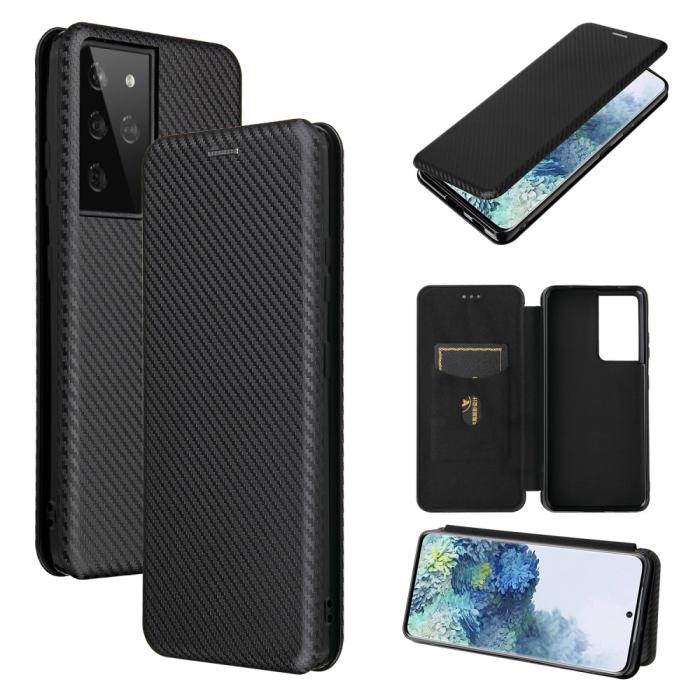 Bild 1, Samsung Galaxy S21 Ultra - Kolfiber Textur Fodral - Svart