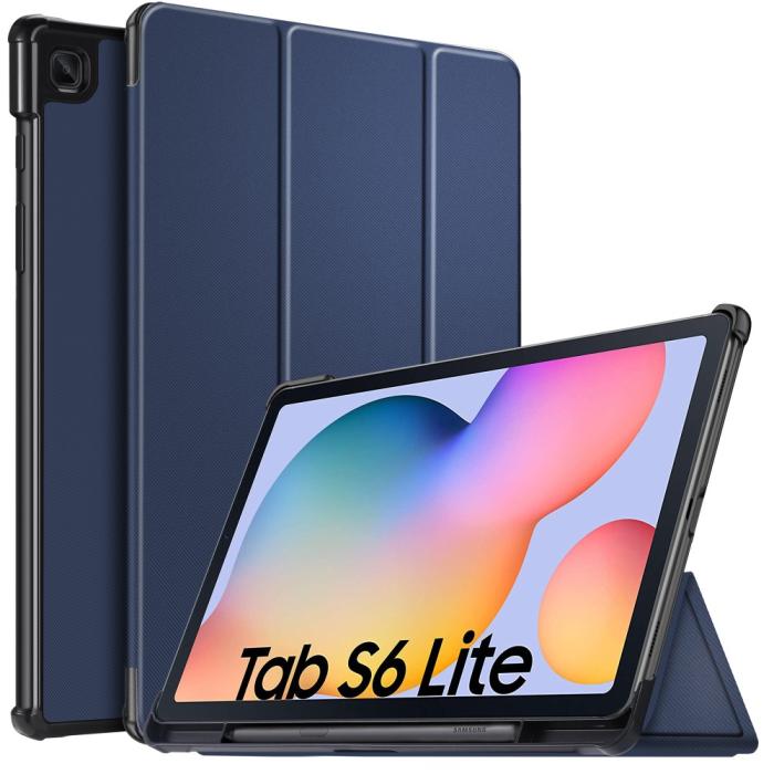 Bild 1, Samsung Galaxy Tab S6 Lite Fodral Bumper Tri-Fold Blå