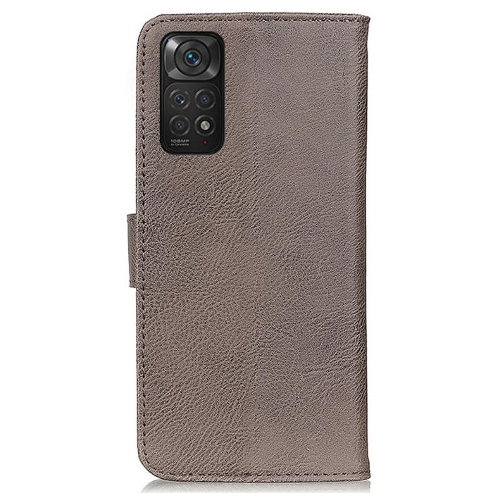 Bild 3, KHAZNEH Xiaomi Redmi Note 11 4G Fodral Läder Grå
