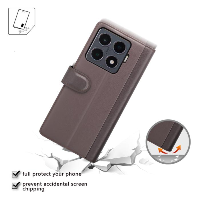 Bild 2, Xiaomi 15T Pro Fodral Premium Äkta Läder Brun