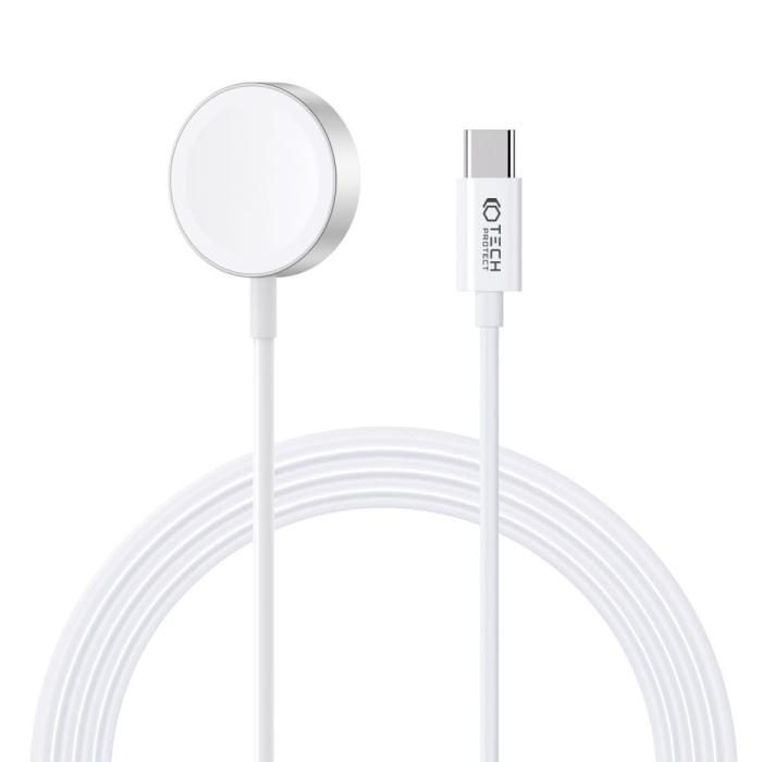 Bild 1, Tech-Protect 1.2m USB-C Trådlös Laddare För Apple Watch Vit