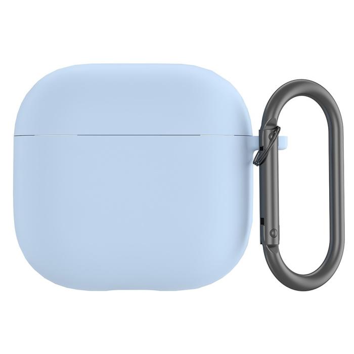Bild 1, AirPods 4 Skal Med Karbinhake Silikon Ljus Blå