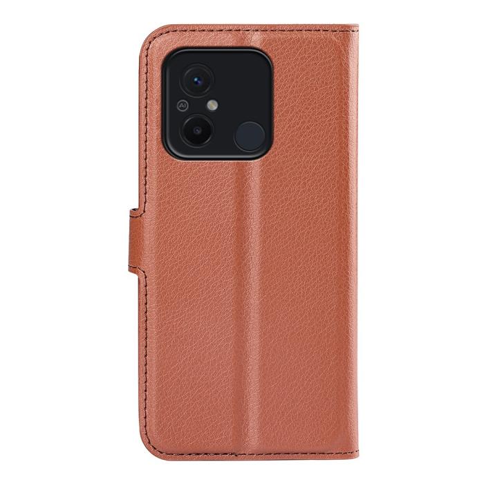 Bild 6, Xiaomi Redmi 12C 4G Fodral Litchi Läder Brun