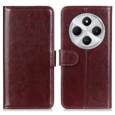 Xiaomi Redmi 14C Pl&aring;nboksfodral Crazy Horse L&auml;der Brun