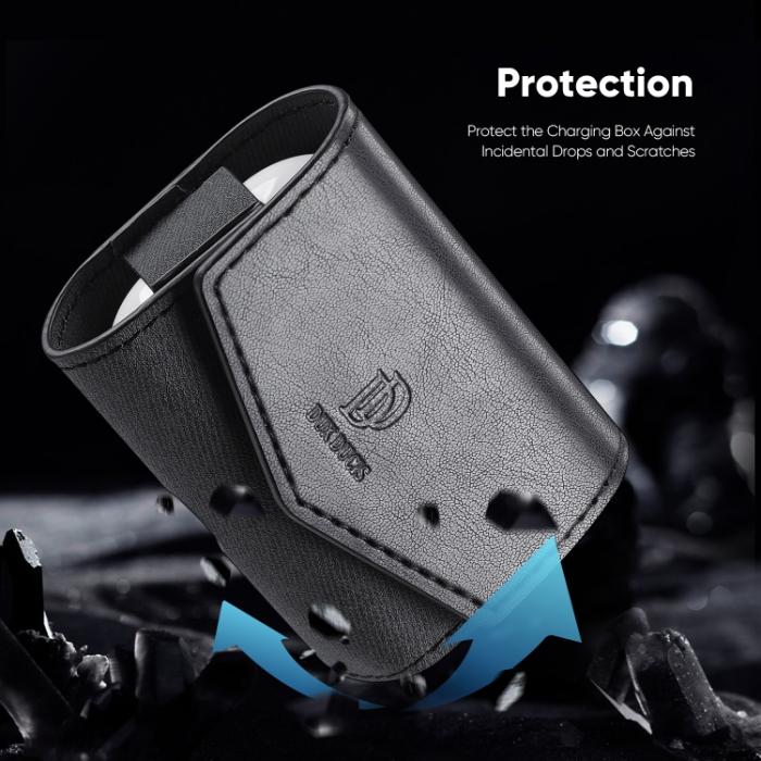 Bild 4, DUX DUCIS AirPods 3 Fodral PU-Läder Med Krok Svart