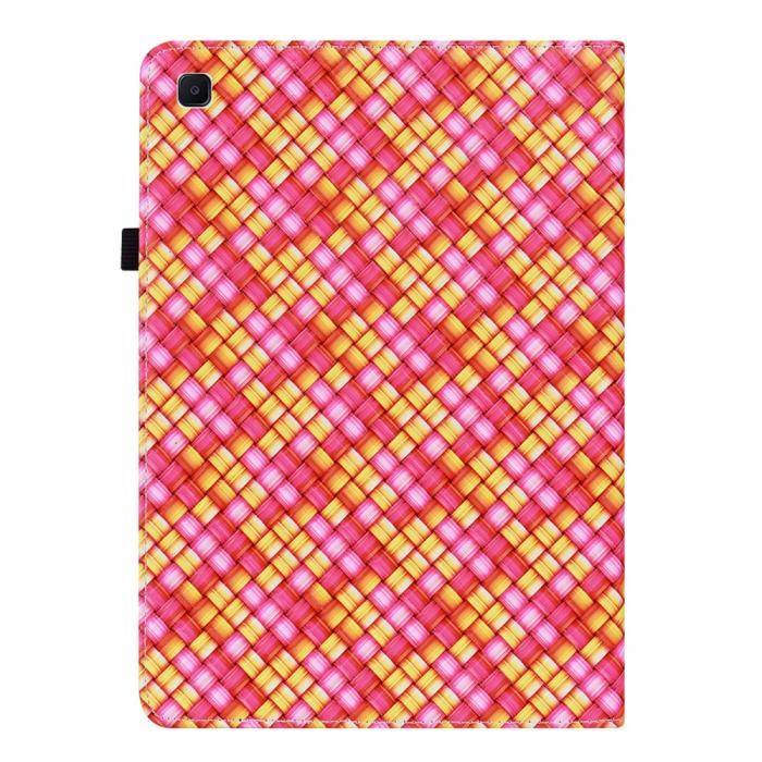 Bild 3, Samsung Galaxy Tab S6 Lite Fodral Vävd Textur Rosa/Gul