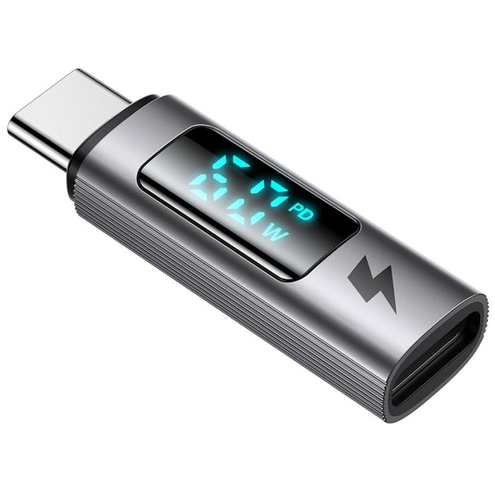 Bild 1, MCDODO Lightning - USB-C Adapter Digital Display Grå