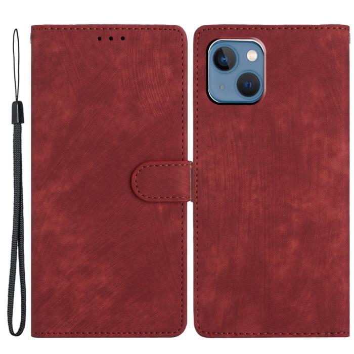Bild 1, iPhone 15 Plus Fodral Skin Touch Läder Röd