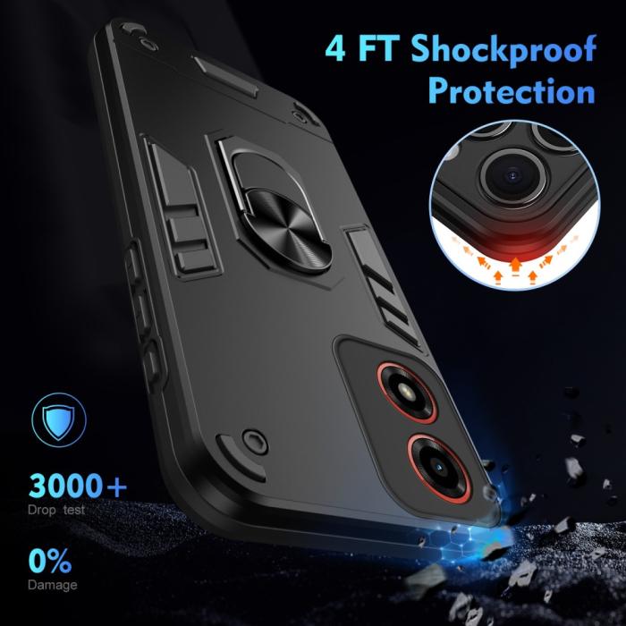 Bild 4, Motorola Moto G04 4G/G24 4G Hybrid Ring Skal Svart