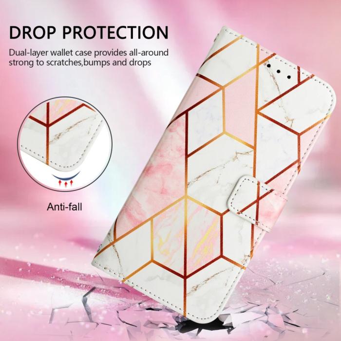 Bild 6, iPhone 16 Pro Max Fodral Marmor Vit/Rosa