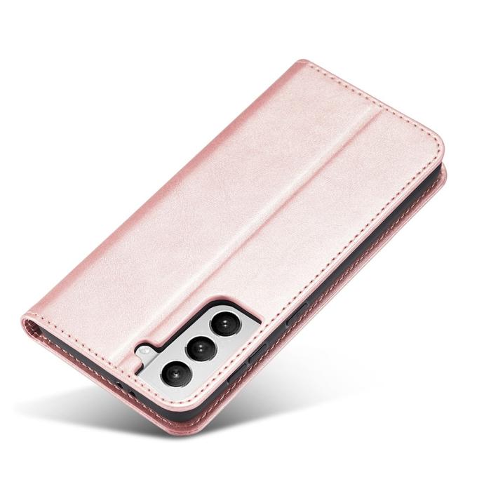 Bild 2, Samsung Galaxy S21 Plus - Läder Flip Fodral - Roséguld