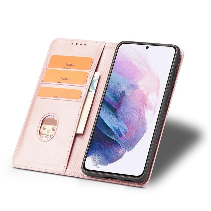 Bild 4, Samsung Galaxy S21 Plus - Läder Flip Fodral - Roséguld