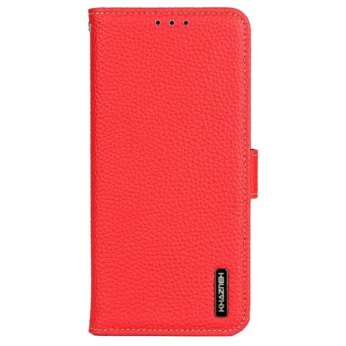 Bild 6, KHAZNEH Galaxy S24 Fodral Premium Litchi Äkta Läder Röd