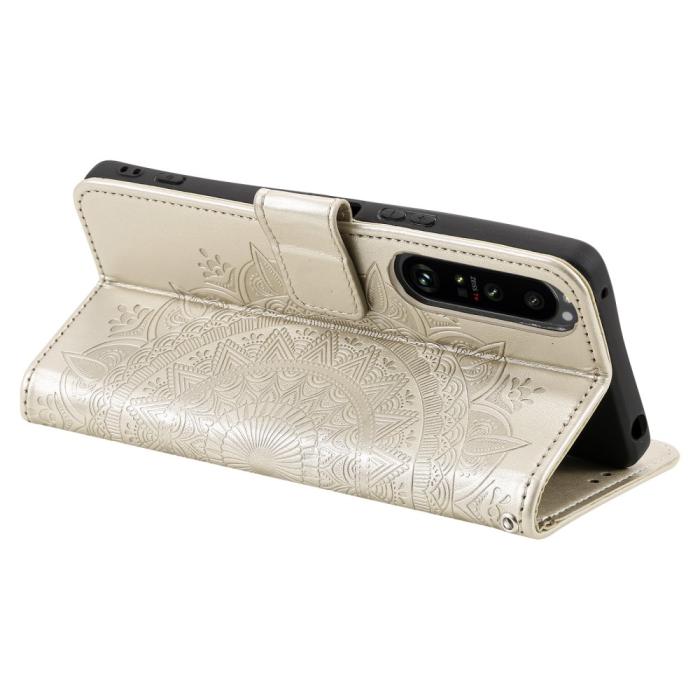 Bild 4, Sony Xperia 1 V Fodral Mandala Läder Guld