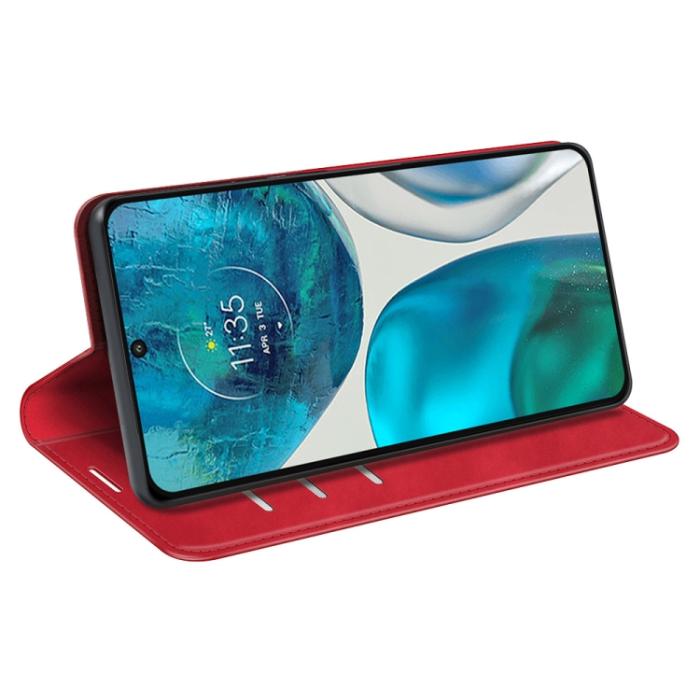 Bild 5, Motorola Moto G52/G82 Fodral Flip Retro Läder Röd