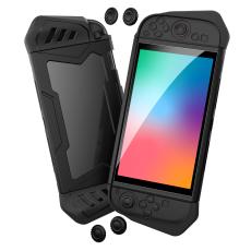 Nintendo Switch 2 Skal Med Sk&auml;rmskydd H&auml;rdat Glas Svart