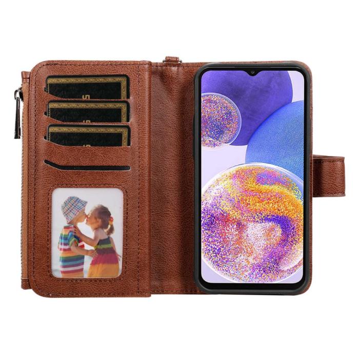 Bild 2, Samsung Galaxy A23 5G 2in1 Magnet Skal / Plånboksfodral Brun
