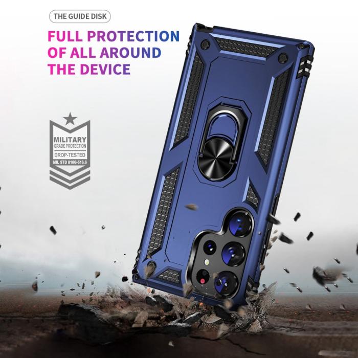 Bild 5, Samsung Galaxy S23 Ultra Skal Ring Armor Hybrid Blå