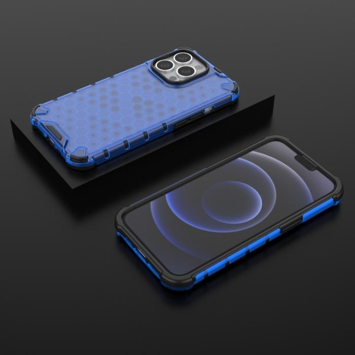Bild 3, iPhone 14 Pro Max Skal Shockproof Honeycomb Hybrid Blå