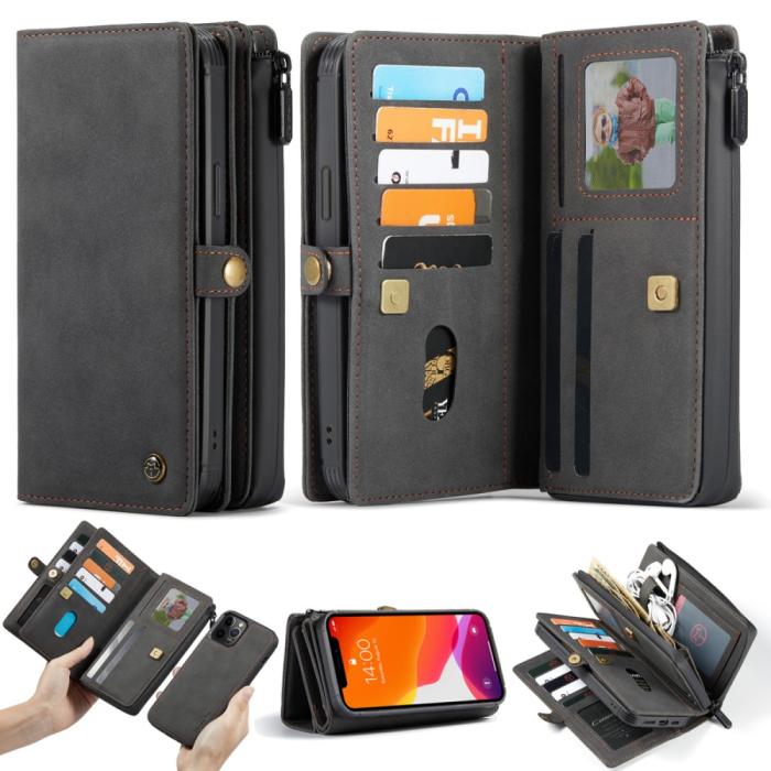 Bild 1, iPhone 12 / 12 Pro - CASEME 2-i-1 Magnet Skal/Fodral - Svart