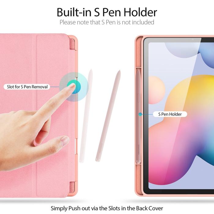 Bild 3, Samsung Galaxy Tab S6 Lite - DUX DUCIS Domo Tri-Fold Fodral - Roséguld