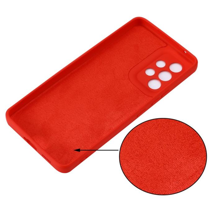 Bild 3, Samsung Galaxy A53 5G Skal Liquid Silikon Med Strap Röd