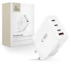 Tech-Protect 120W V&auml;ggladdare PD QC3.0 USB-C/USB-A Vit