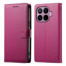 Xiaomi 17T Fodral Litchi L&auml;der Rosa